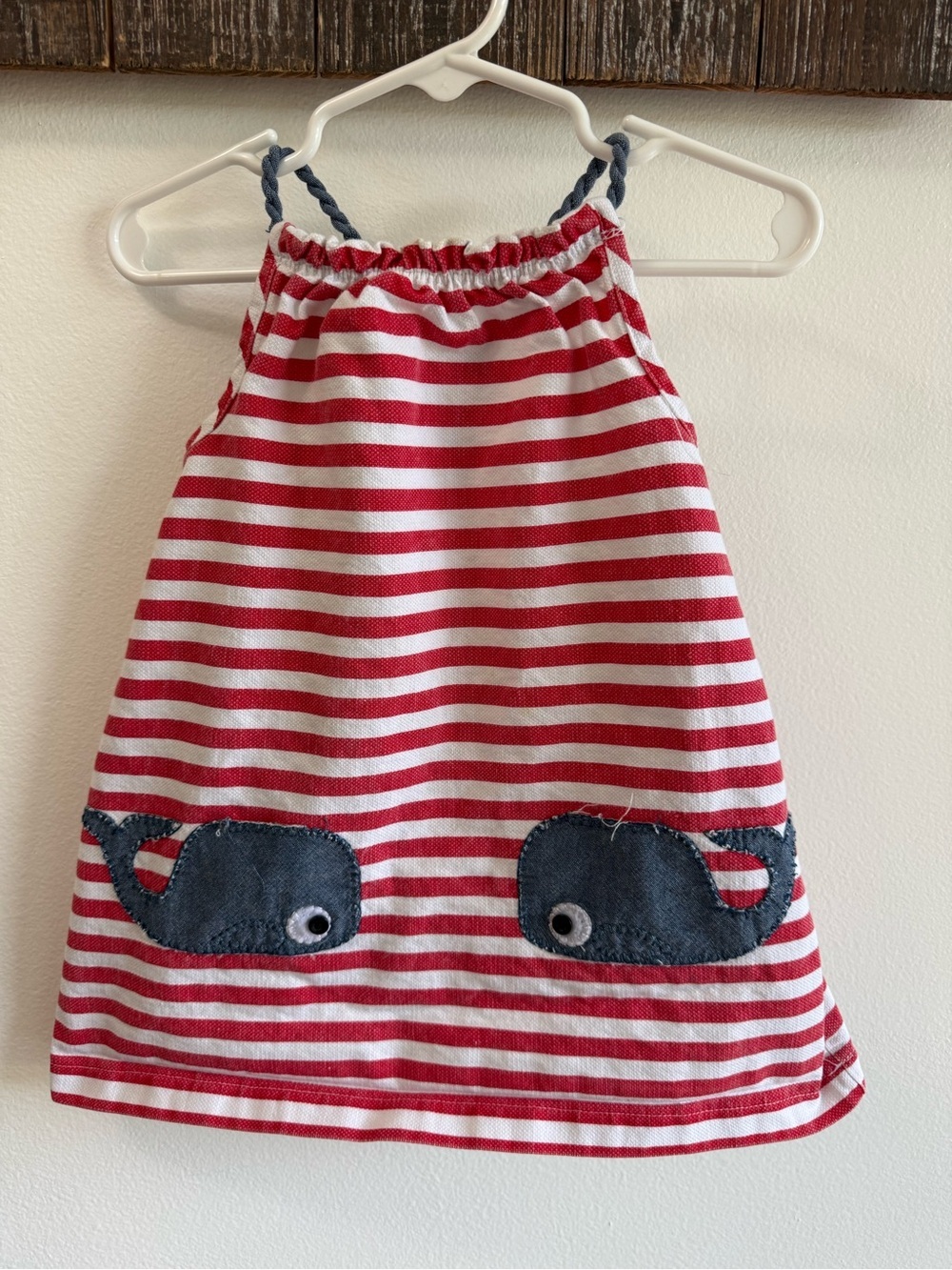 Mud Pie Red & White Striped Sundress with Navy Trim